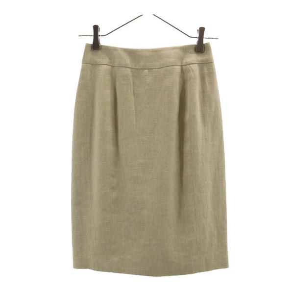 MAX MARA マックスマーラ イタリア製 リネンブレンド ミディ丈 台形 スカート 36 ベージュ レディース