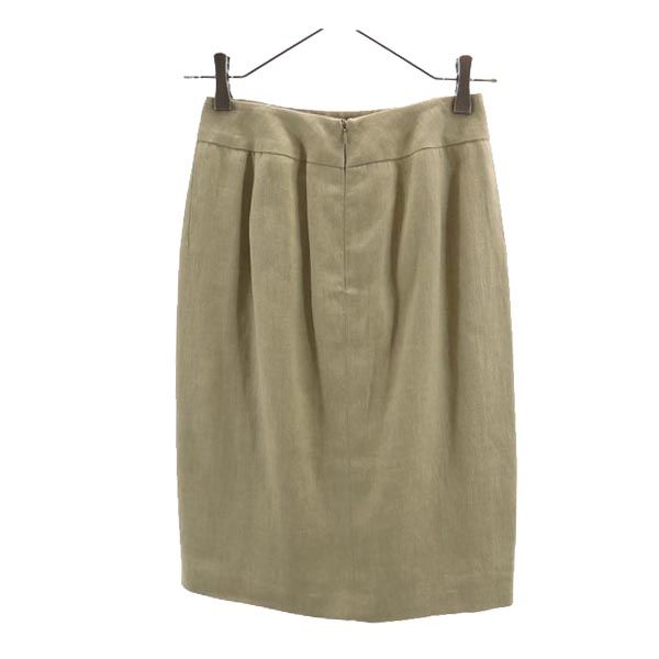 MAX MARA マックスマーラ イタリア製 リネンブレンド ミディ丈 台形 スカート 36 ベージュ レディース