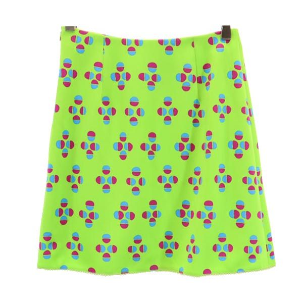 Versus ヴェルサス 総柄 イタリア製 ミニスカート 26/40 グリーン系 レディース