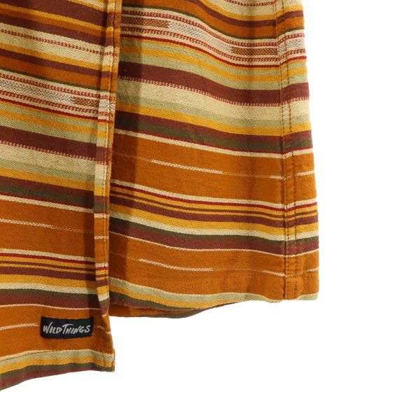 WILDTHINGS ワイルドシングス ボーダー ミモレ丈 ラップスカート ONE ブラウン系 ロゴ レディース