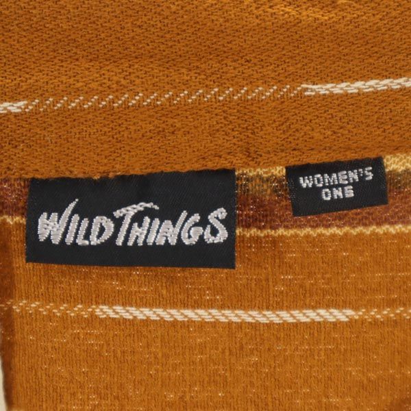 WILDTHINGS ワイルドシングス ボーダー ミモレ丈 ラップスカート ONE ブラウン系 ロゴ レディース
