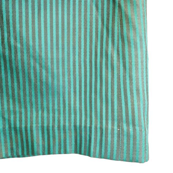 YVES SAINT LAURENT イヴサンローラン 80s 90s ヴィンテージ ストライプ ミディ丈 プリーツスカート M グリーン レディース