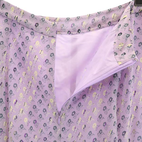 Calvin klein カルバンクライン 総柄 ミニ丈 マーメイドスカート 4 パープル系 バックジップ レディース