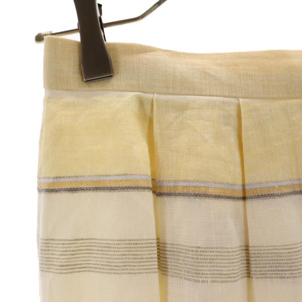 ダックス リネン100% チェック柄 ミディ丈 スカート 69-94 イエロー系 DAKS レディース