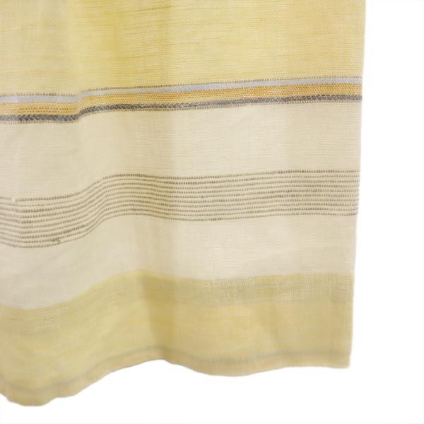 ダックス リネン100% チェック柄 ミディ丈 スカート 69-94 イエロー系 DAKS レディース