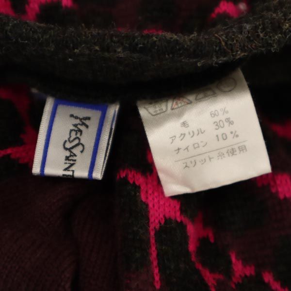 イヴサンローラン ウールブレンド 総柄 ニット ショートパンツ 140 ピンク系 YVES SAINT LAURENT キッズ