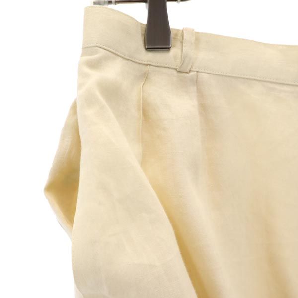 Burberrys バーバリーズ 90s オールド リネン ミディ丈 タック スカート ベージュ系 バックジップ ロゴ レディース