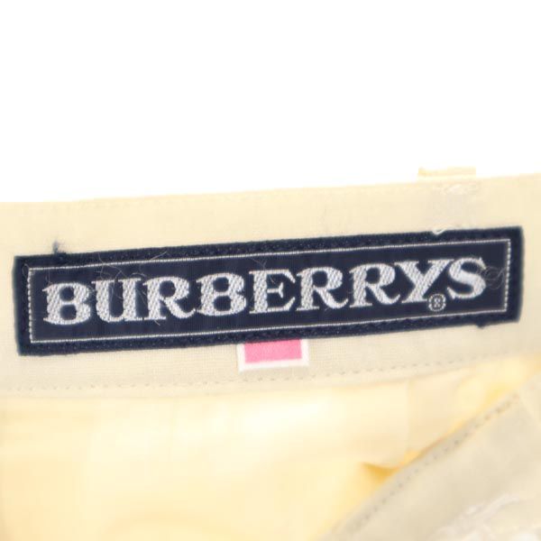 Burberrys バーバリーズ 90s オールド リネン ミディ丈 タック スカート ベージュ系 バックジップ ロゴ レディース