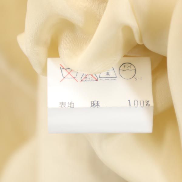 Burberrys バーバリーズ 90s オールド リネン ミディ丈 タック スカート ベージュ系 バックジップ ロゴ レディース