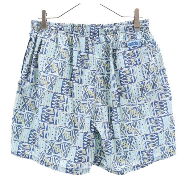 GOTCHA ガッチャ 90s オールド 総柄 スイム パンツ L ブルー系 水着 インナーパンツ ウエストゴム メンズ