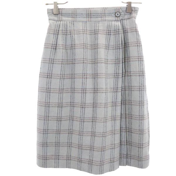 Chloe クロエ チェック ミニ丈 スカート 9 水色 レディース
