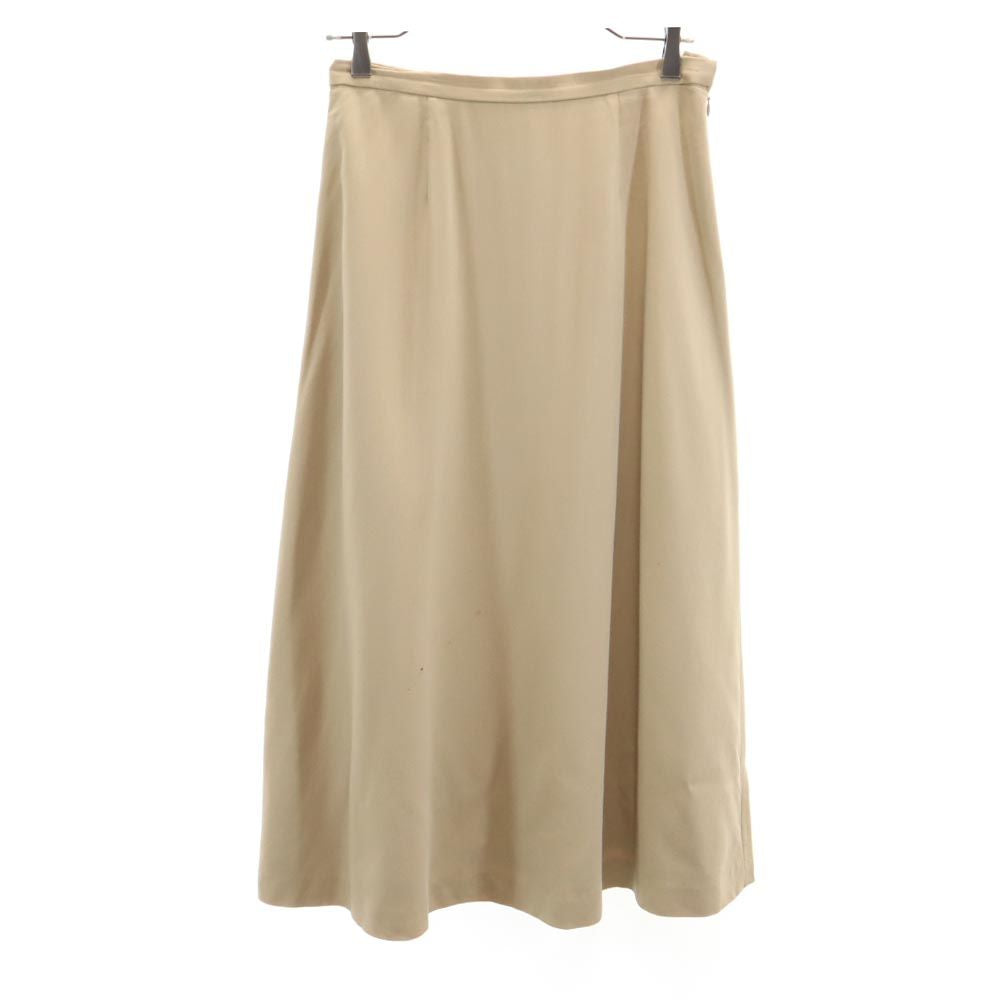 Burberrys バーバリーズ 90s ロング丈 ウール フレアスカート 11 ベージュ系 サイドジップ レディース