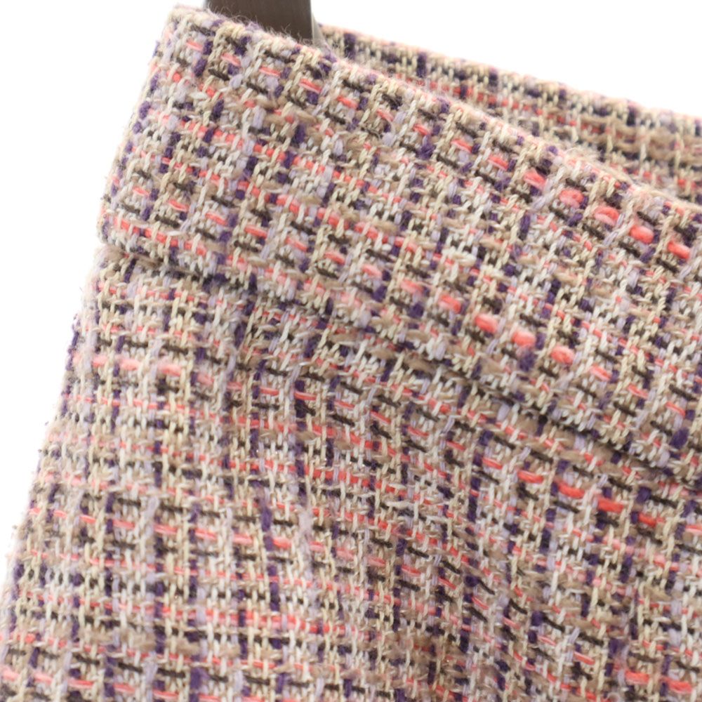 MSGM エムエスジーエム イタリア製 チェック柄 ミニ丈 ツイード 台形 スカート 40 ピンク系 レディース