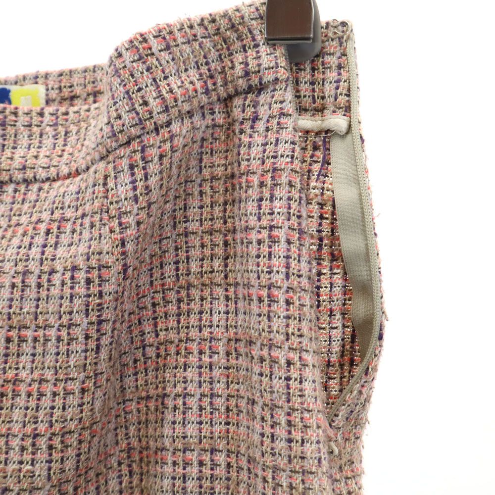 MSGM エムエスジーエム イタリア製 チェック柄 ミニ丈 ツイード 台形 スカート 40 ピンク系 レディース