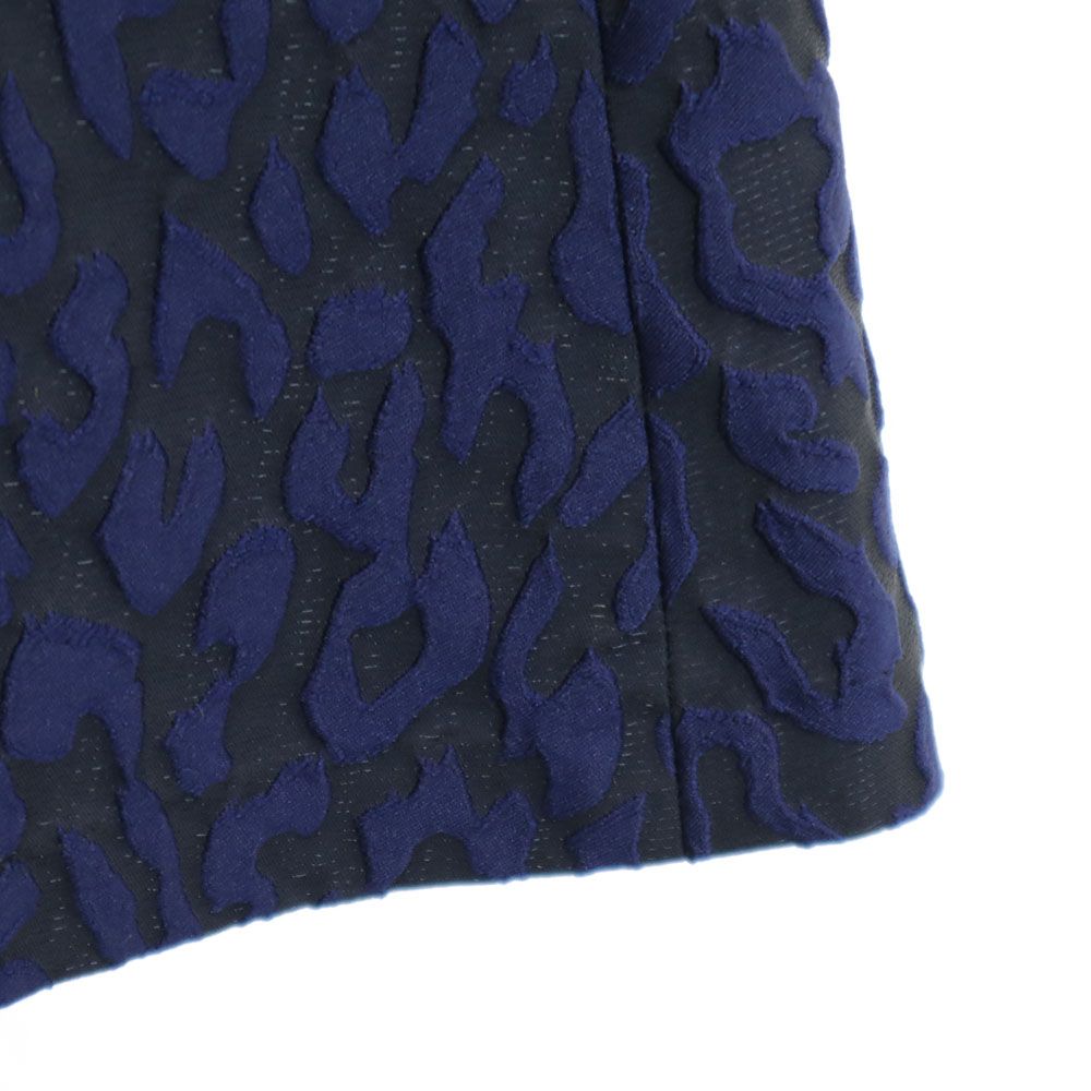 LANVIN en Bleu ランバンオンブルー 総柄 ミニ丈 フレアスカート 36 ネイビー系 レディース