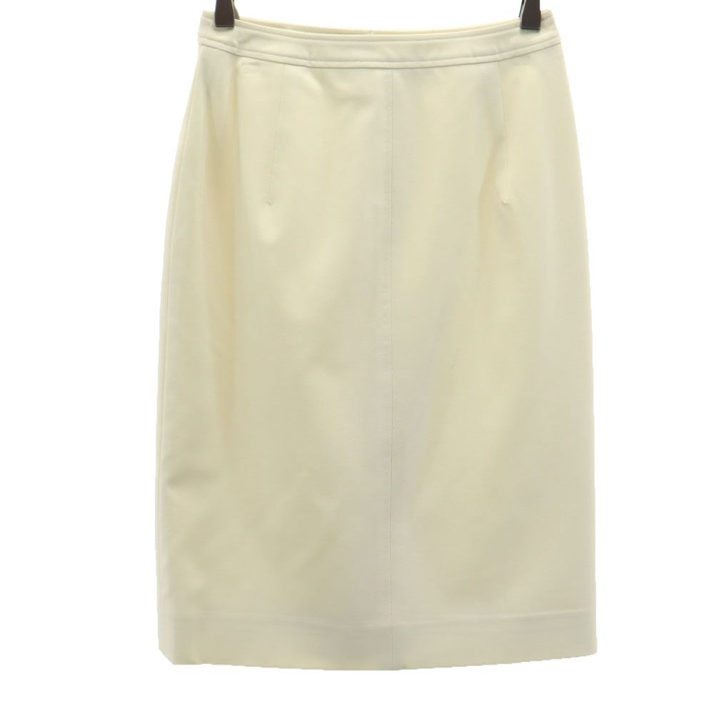 LANVIN ランバン 日本製 ミディ丈 スカート 36 ベージュ バックジップ レディース