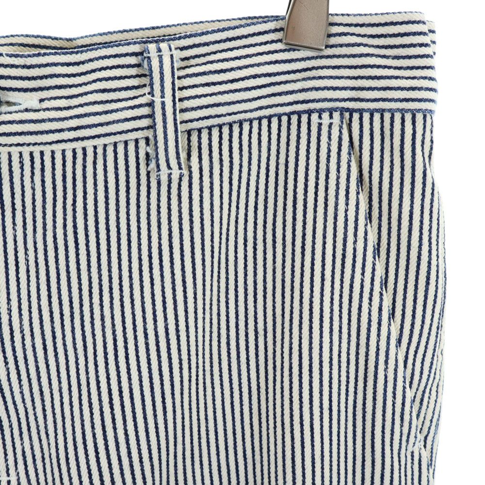 インターフェイス ストライプ柄 ヒッコリーデニム カーゴショートパンツ L ホワイト系 interface メンズ
