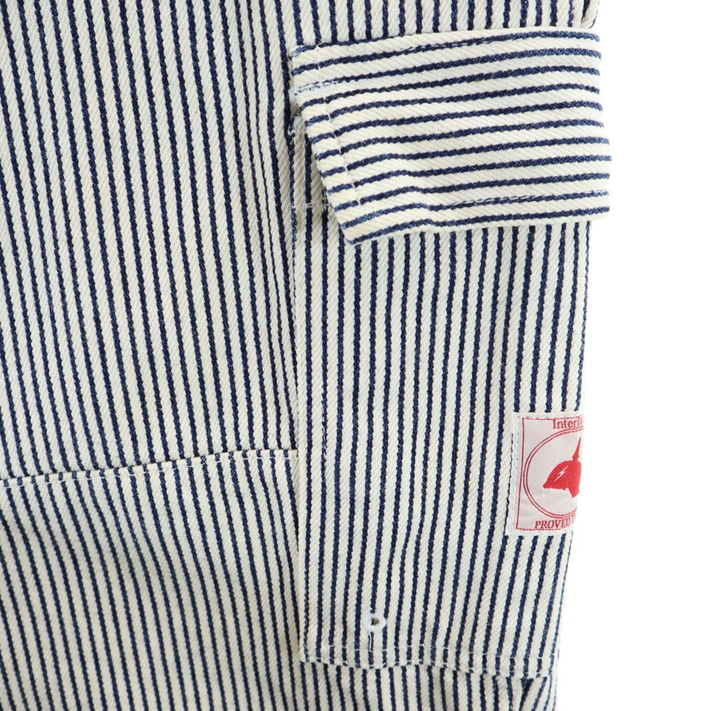 インターフェイス ストライプ柄 ヒッコリーデニム カーゴショートパンツ L ホワイト系 interface メンズ