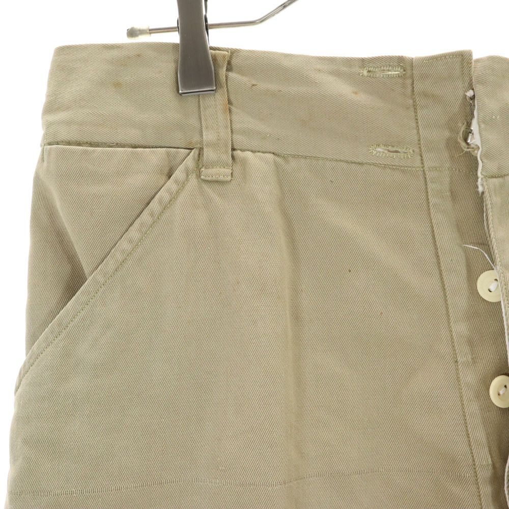 ミリタリー ショートパンツ ベージュ ボタンフライ メンズ