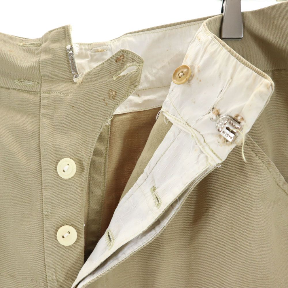 ミリタリー ショートパンツ ベージュ ボタンフライ メンズ