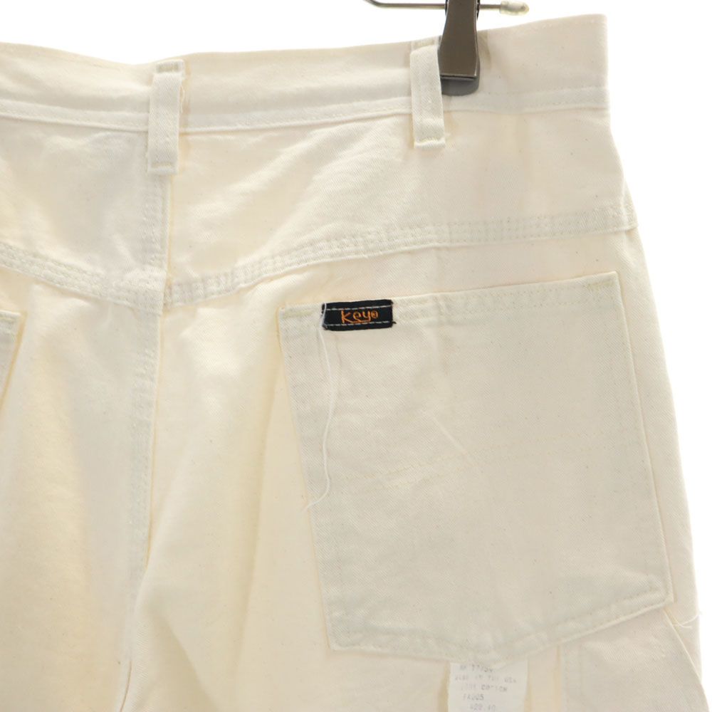 KEY キー 90s USA製 オールド カットオフ ペインターショートパンツ W34 ホワイト メンズ
