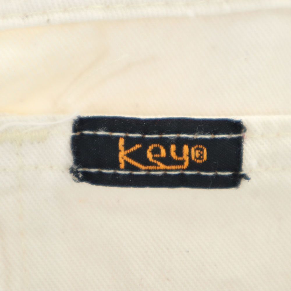 KEY キー 90s USA製 オールド カットオフ ペインターショートパンツ W34 ホワイト メンズ