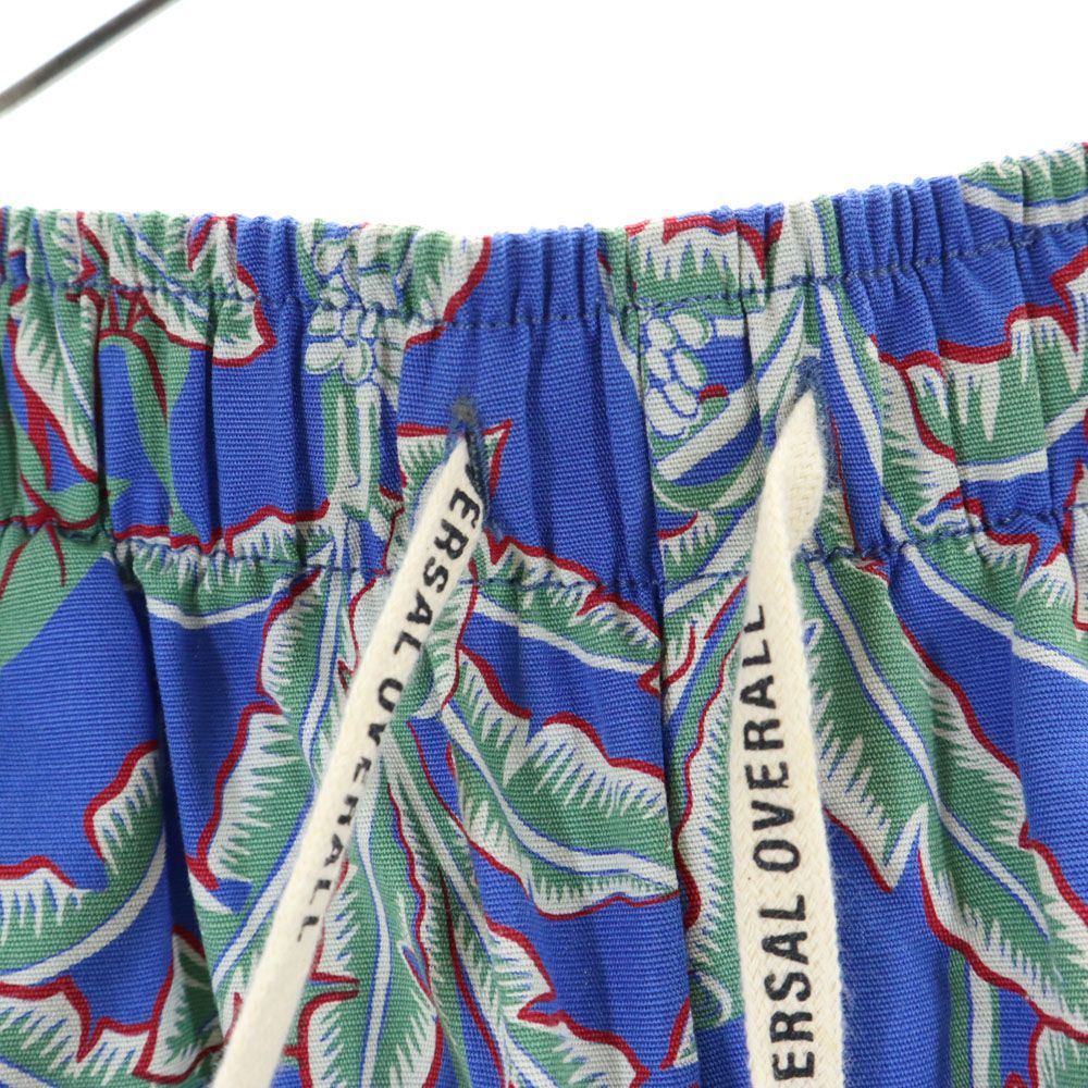 未使用 ユニバーサルオーバーオール 総柄 ショートパンツ M ブルー UNIVERSAL OVERALL ウエストゴム タグ付き メンズ