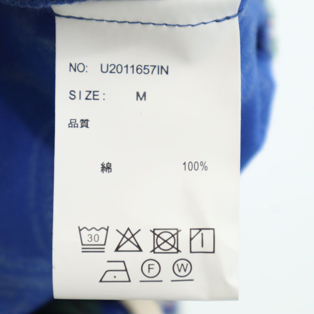 未使用 ユニバーサルオーバーオール 総柄 ショートパンツ M ブルー UNIVERSAL OVERALL ウエストゴム タグ付き メンズ