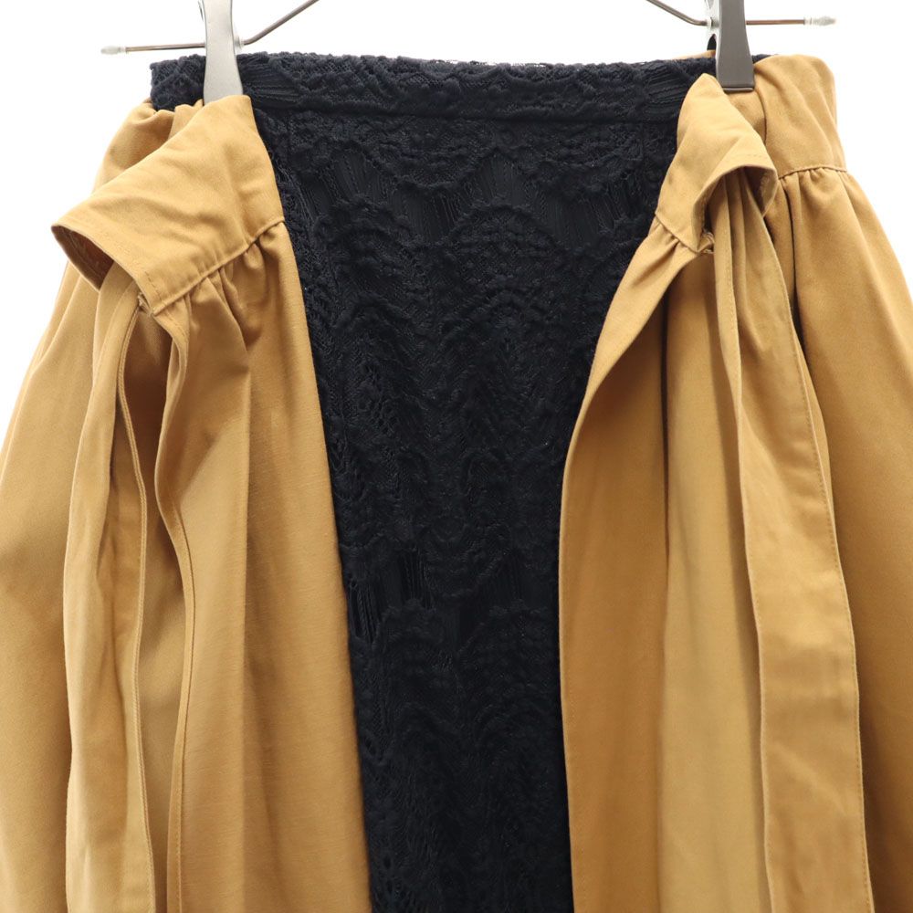 AMERI UNDRESSED アメリ ロング丈 ラップスカート ベージュ レーススカート付き レディース