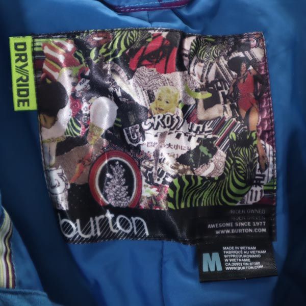 BURTON バートン 総柄 スノーボード 中綿入 パンツ M ネイビー系 スキー ウインタースポーツ スノボ メンズ