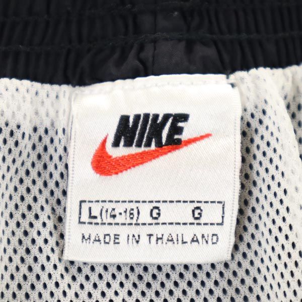 NIKE ナイキ 90s 00s 白タグ オールド スイム パンツ L(14-16) 黒 水着 海水パンツ サーフパンツ キッズ