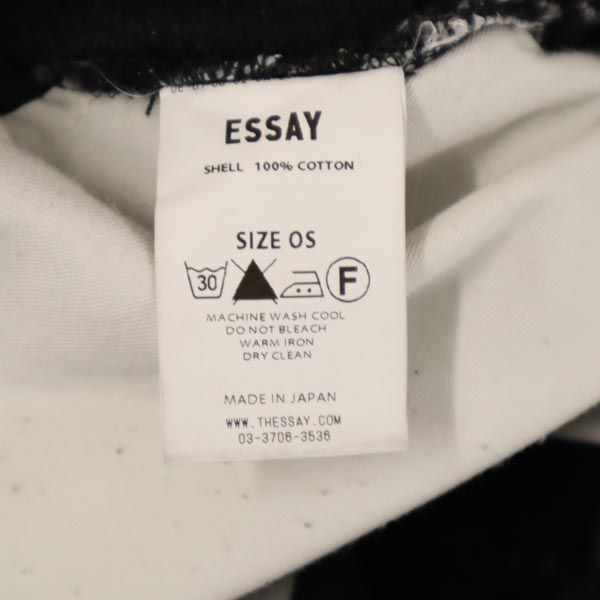 ESSAY エッセイ デニム オーバーオール OS 黒 メンズ