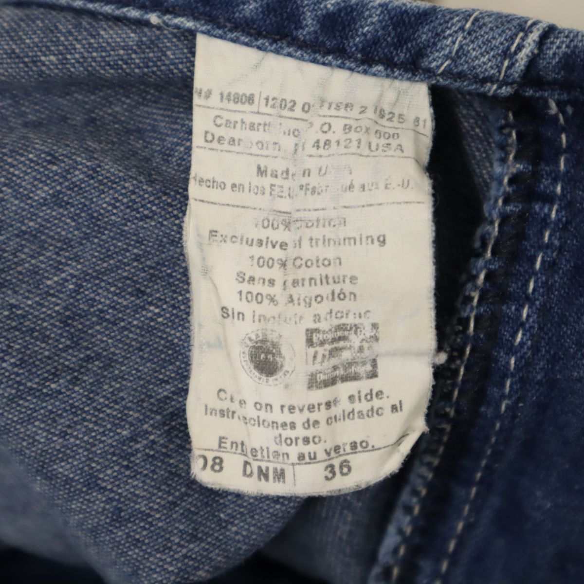 カーハート 90s USA製 デニム オーバーオール Carhartt メンズ