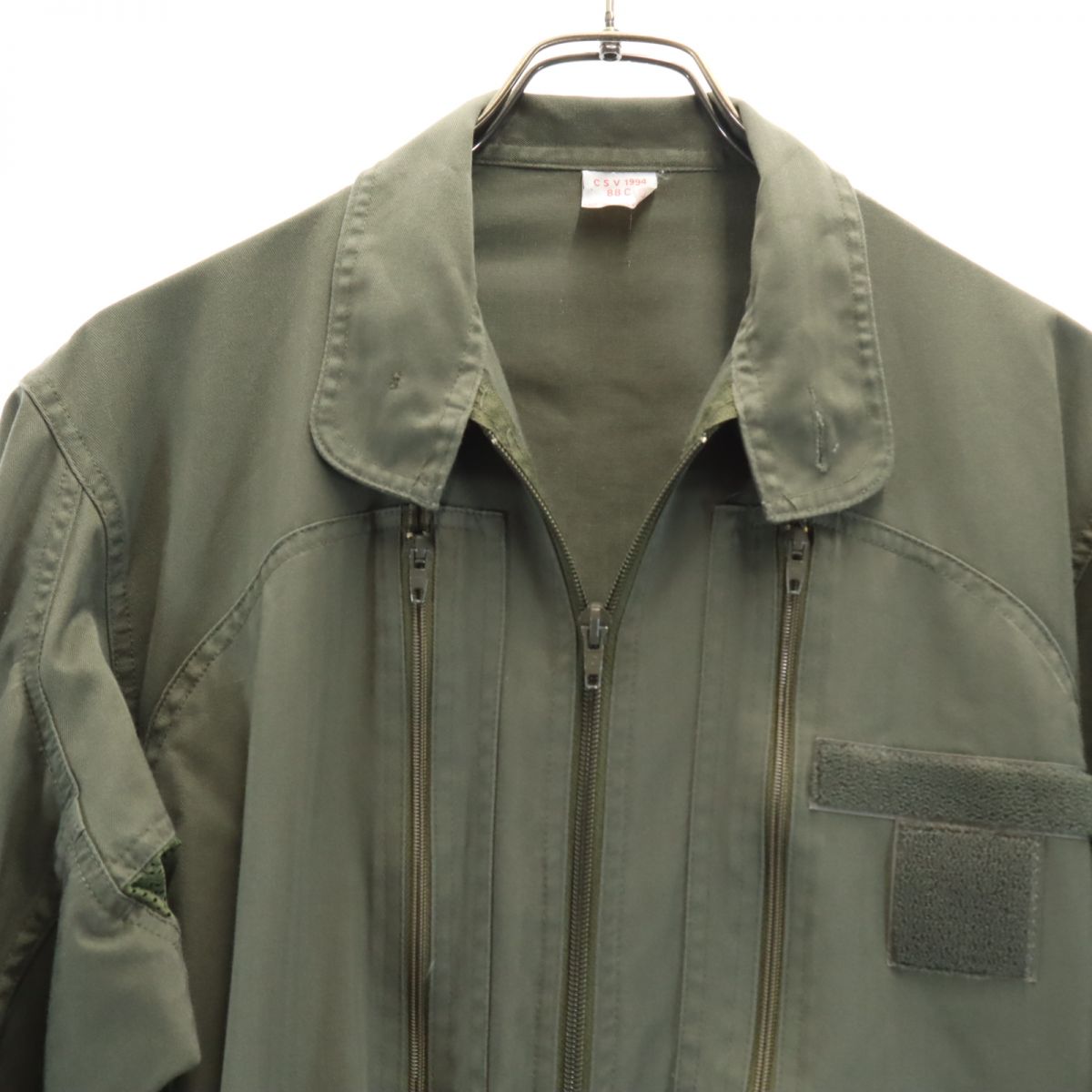 FRENCH ARMY フランス軍 90s 空挺部隊 パラシュート 長袖 つなぎ カーキ ジャンプスーツ 作業着 作業服 メンズ