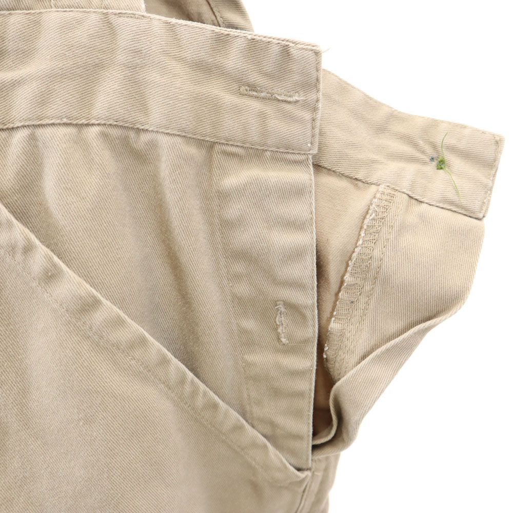 AWC mode center オーバーオール 50 ベージュ ボタンフライ メンズ