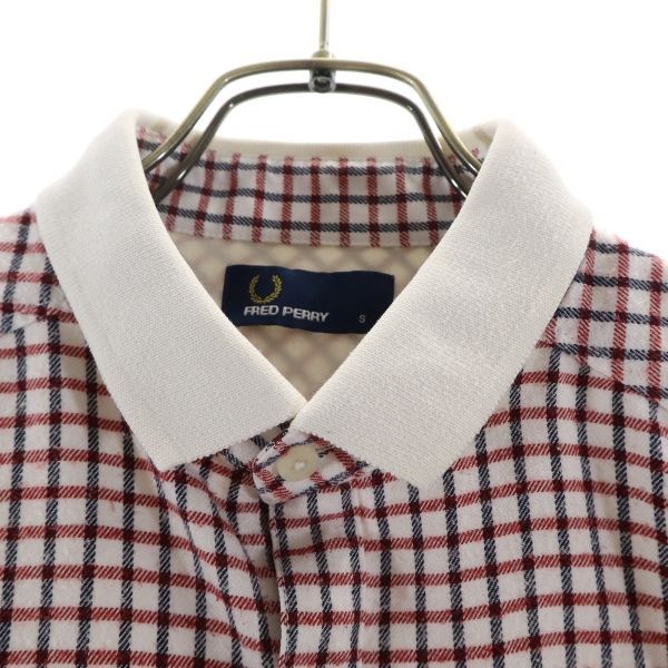 FRED PERRY フレッドペリー 格子柄 長袖 シャツ S 赤×白×黒 メンズ