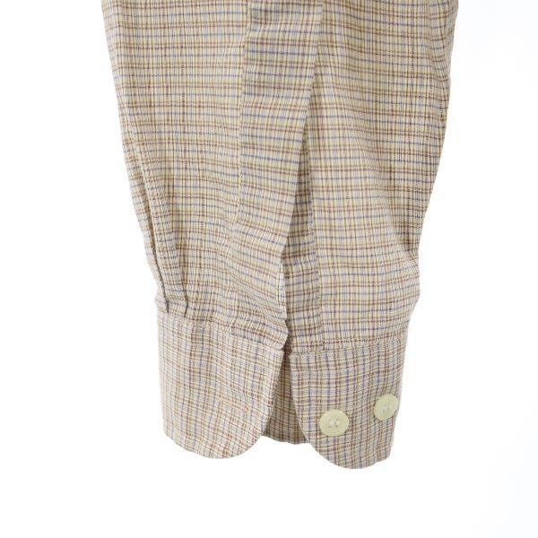 YVES SAINT LAURENT イヴサンローラン 80s 90s オールド チェック柄 長袖 シャツ 15 1/2 34-35 茶系 ワイシャツ メンズ