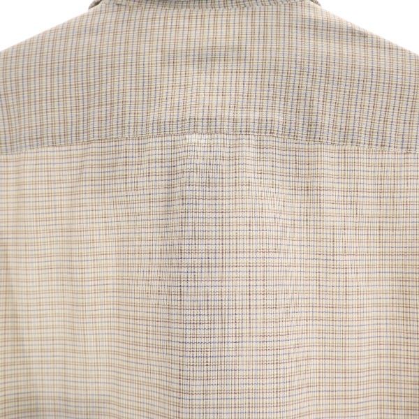YVES SAINT LAURENT イヴサンローラン 80s 90s オールド チェック柄 長袖 シャツ 15 1/2 34-35 茶系 ワイシャツ メンズ