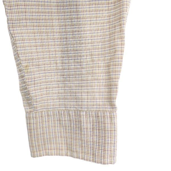 YVES SAINT LAURENT イヴサンローラン 80s 90s オールド チェック柄 長袖 シャツ 15 1/2 34-35 茶系 ワイシャツ メンズ