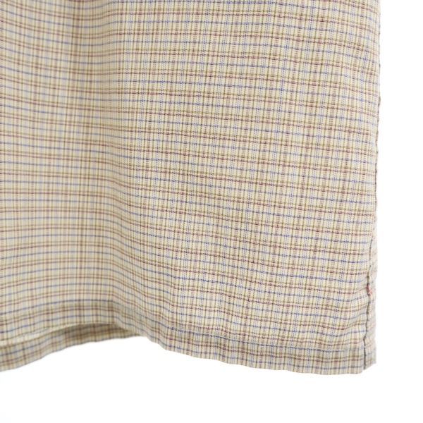 YVES SAINT LAURENT イヴサンローラン 80s 90s オールド チェック柄 長袖 シャツ 15 1/2 34-35 茶系 ワイシャツ メンズ