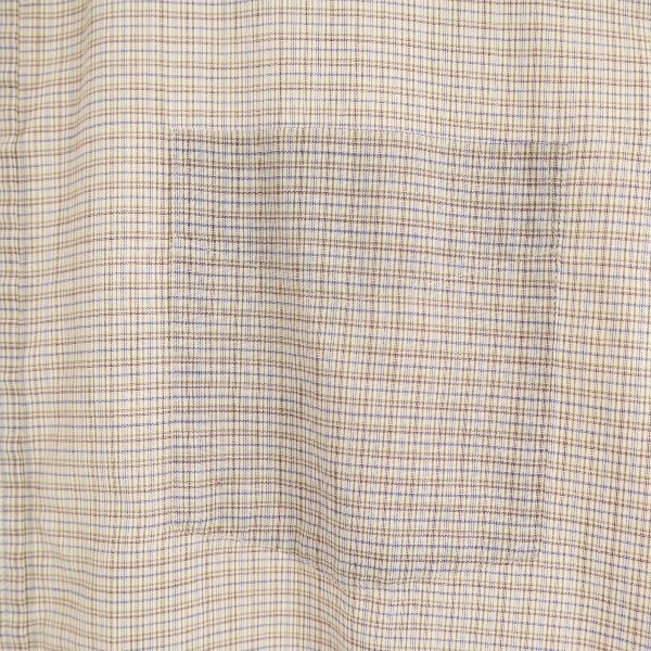 YVES SAINT LAURENT イヴサンローラン 80s 90s オールド チェック柄 長袖 シャツ 15 1/2 34-35 茶系 ワイシャツ メンズ