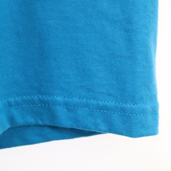 Hanes ヘインズ 90s オールド プリント 半袖 Tシャツ XL 水色 メンズ