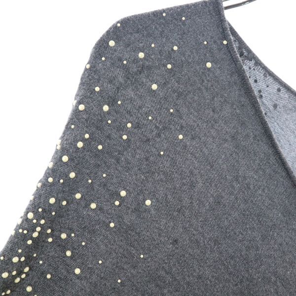 LANVIN en Bleu ランバンオンブルー 長袖 ドルマンスリーブ セーター 38 グレー系 ニット レディース