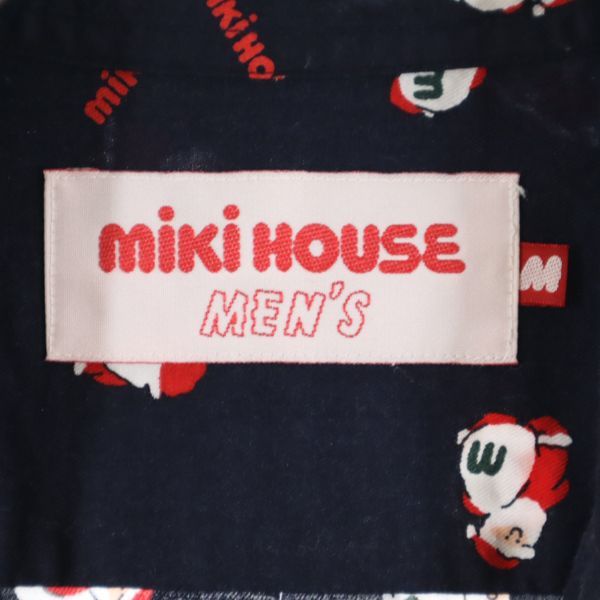 mikihouse ミキハウス サンタクロース 長袖 シャツ M 紺 開襟 メンズ