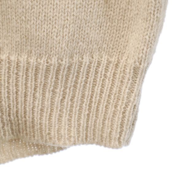 RALPH LAUREN ラルフローレン ワンポイント刺繍 長袖 Vネック セーター S ベージュ系 ニット レディース