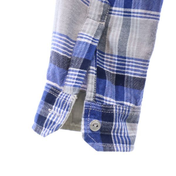 AVIREX アヴィレックス チェック 長袖 ネルシャツ XL グレー系 バックチェーンステッチ メンズ