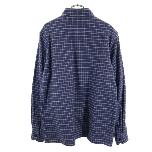 MAX MARA マックスマーラ イタリア製 チェック柄 長袖 シャツ M 青系 レディース