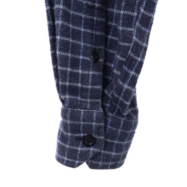 MAX MARA マックスマーラ イタリア製 チェック柄 長袖 シャツ M 青系 レディース