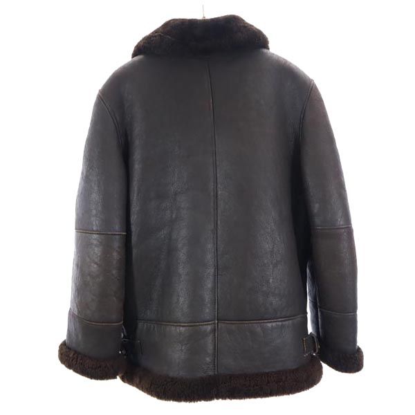 Harlin B-3type 羊革 ムートン レザージャケット 16 茶 Harlin B-3type 本皮 本革 レディース