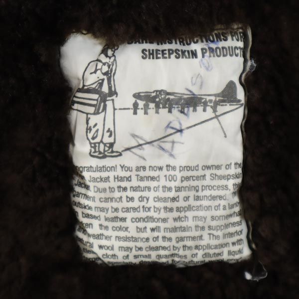 Harlin B-3type 羊革 ムートン レザージャケット 16 茶 Harlin B-3type 本皮 本革 レディース